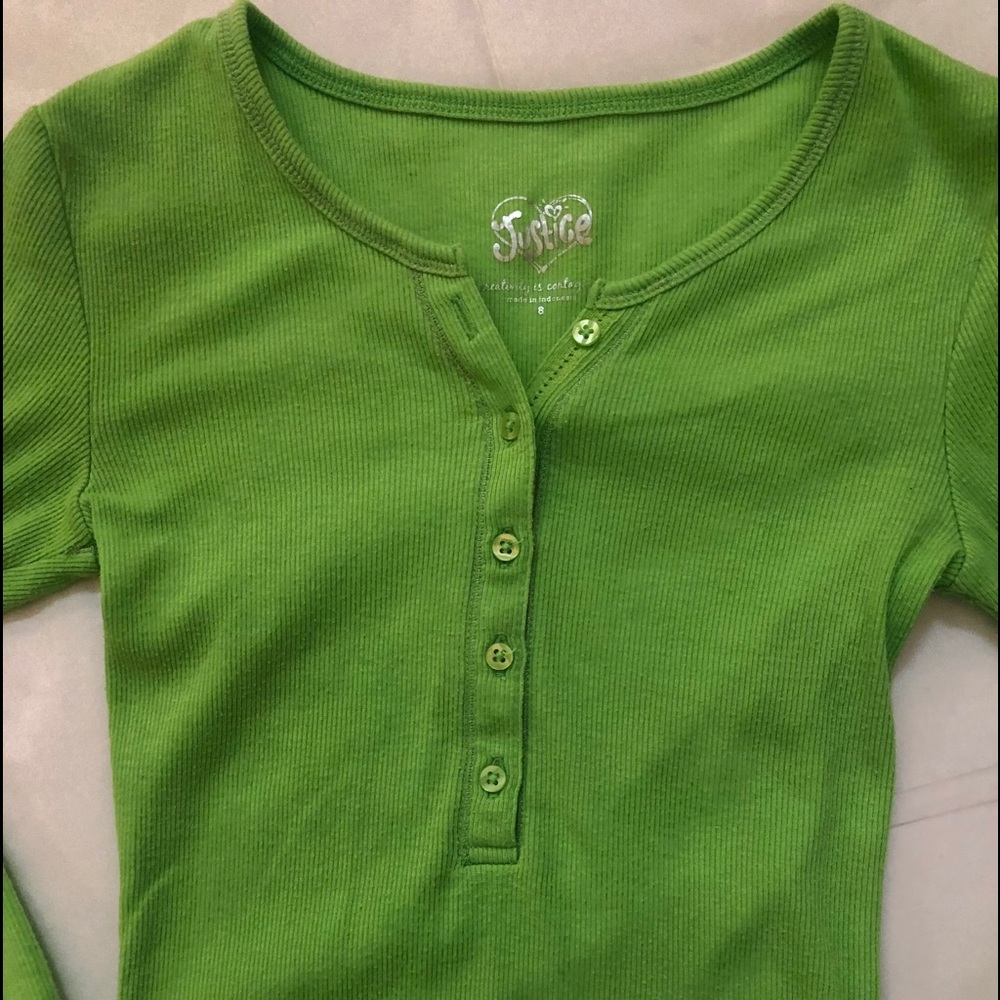Justice Girl’s Long Sleeve Henley Tee - Set of 2 - Picture 3 of 13